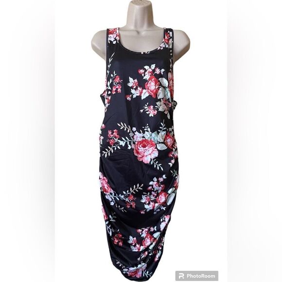 Zeagoo Ruched Bodycon floral Dress - Picture 1 of 5